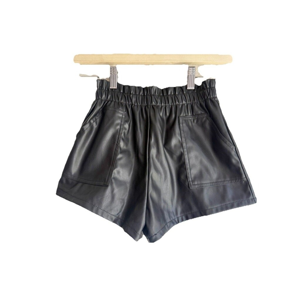 Faux Leather Shorts With Pockets XS Paper Bag Waste Hot Girl Summer Festival